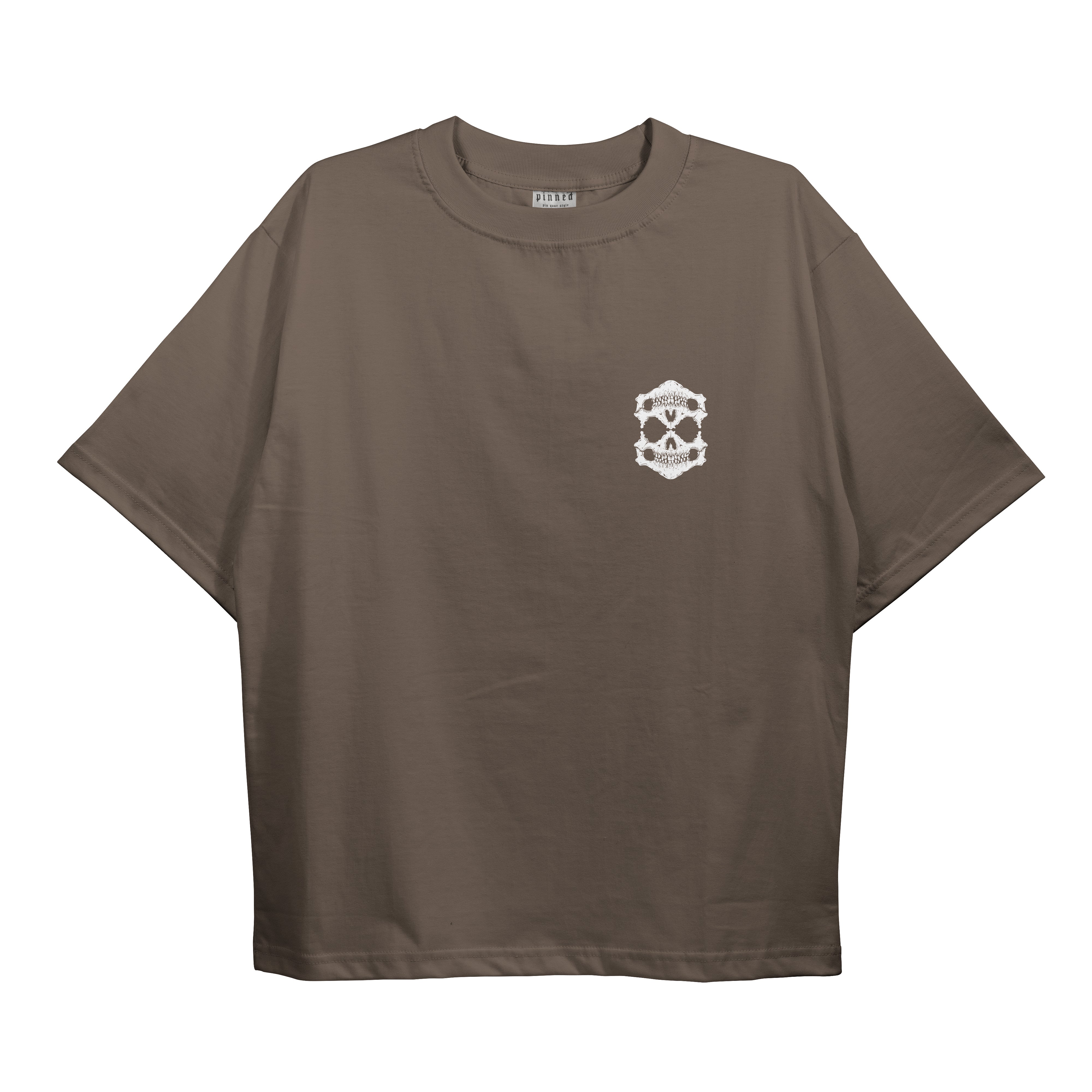 T451 Oversize Kurukafa Baskılı T-Shirt