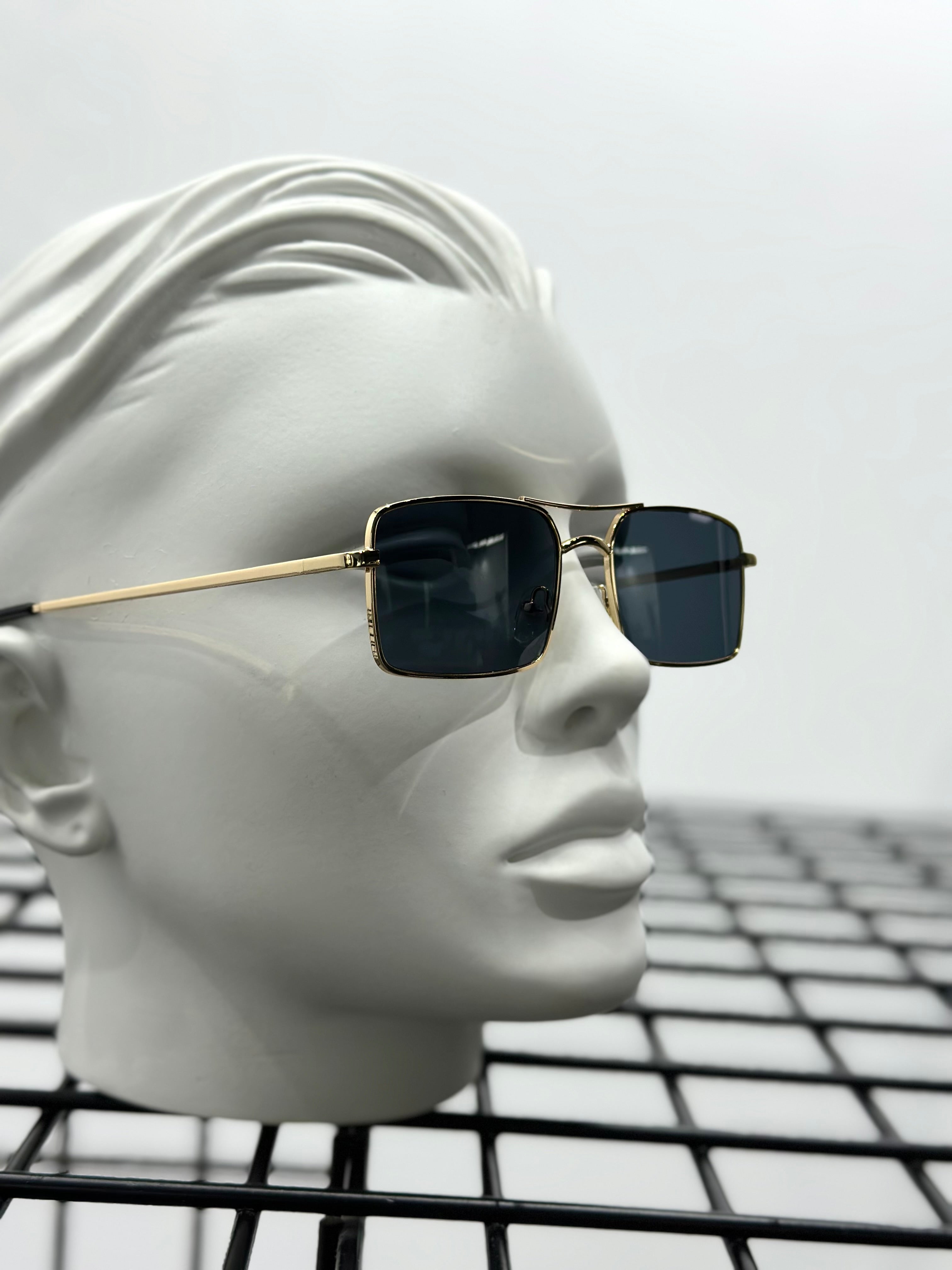 G212 Çelik Gold Çerçeve Siyah Cam Gözlük