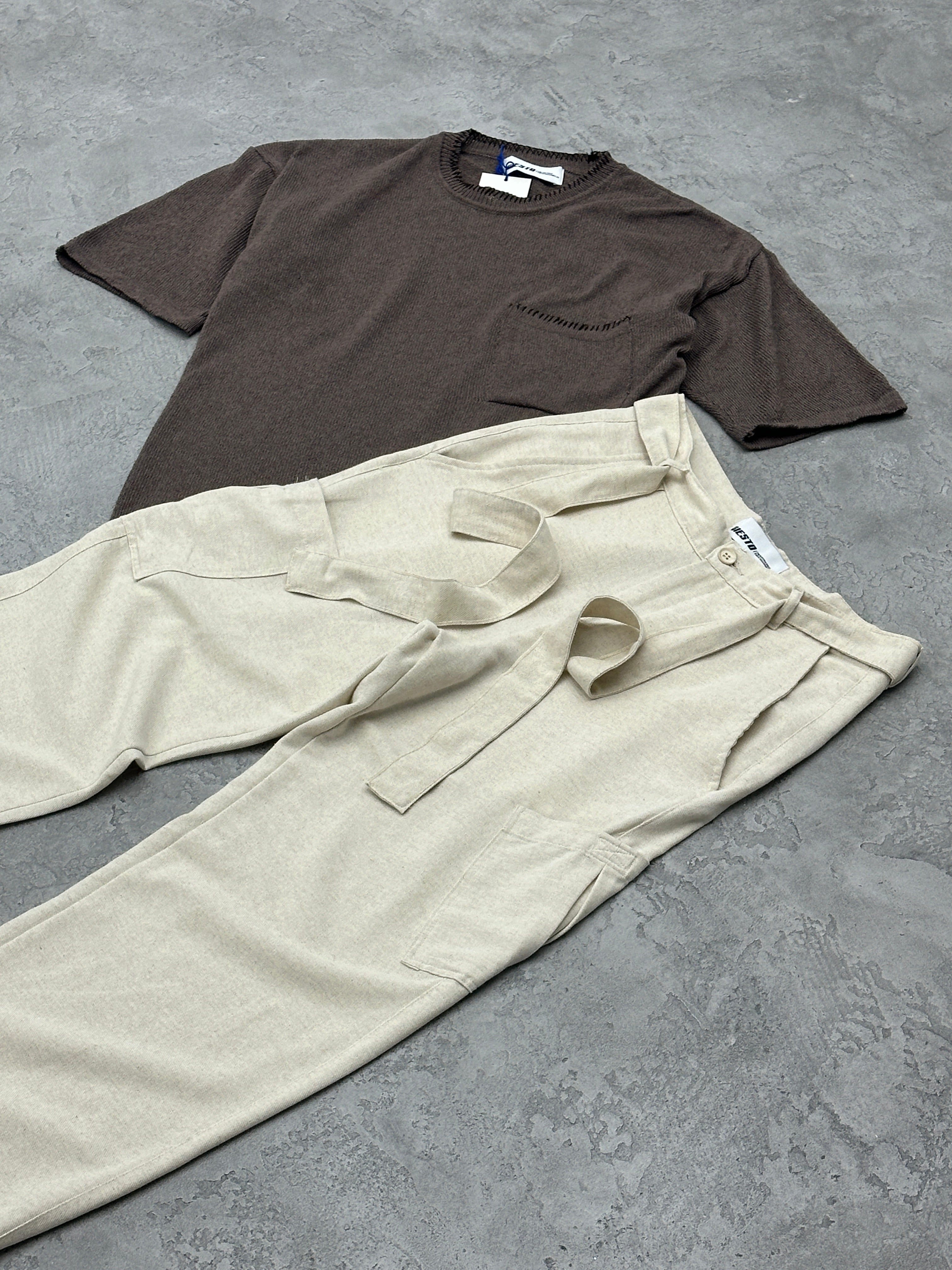 A879 Kahve Oversize Triko Tshirt