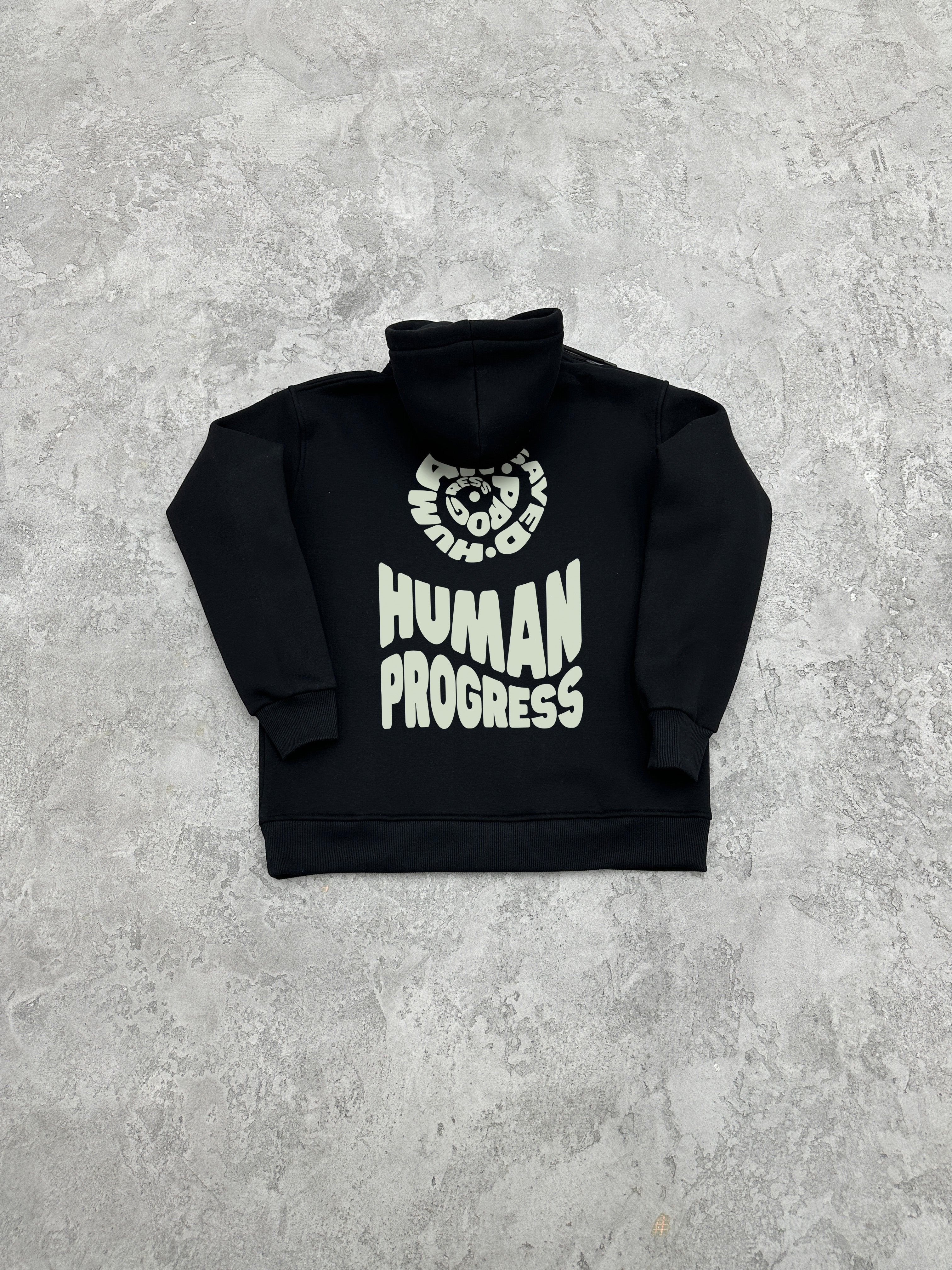 S142 3 İPLİK KAPŞONLU ''HUMAN PROGRESS'' BASKILI SWEAT