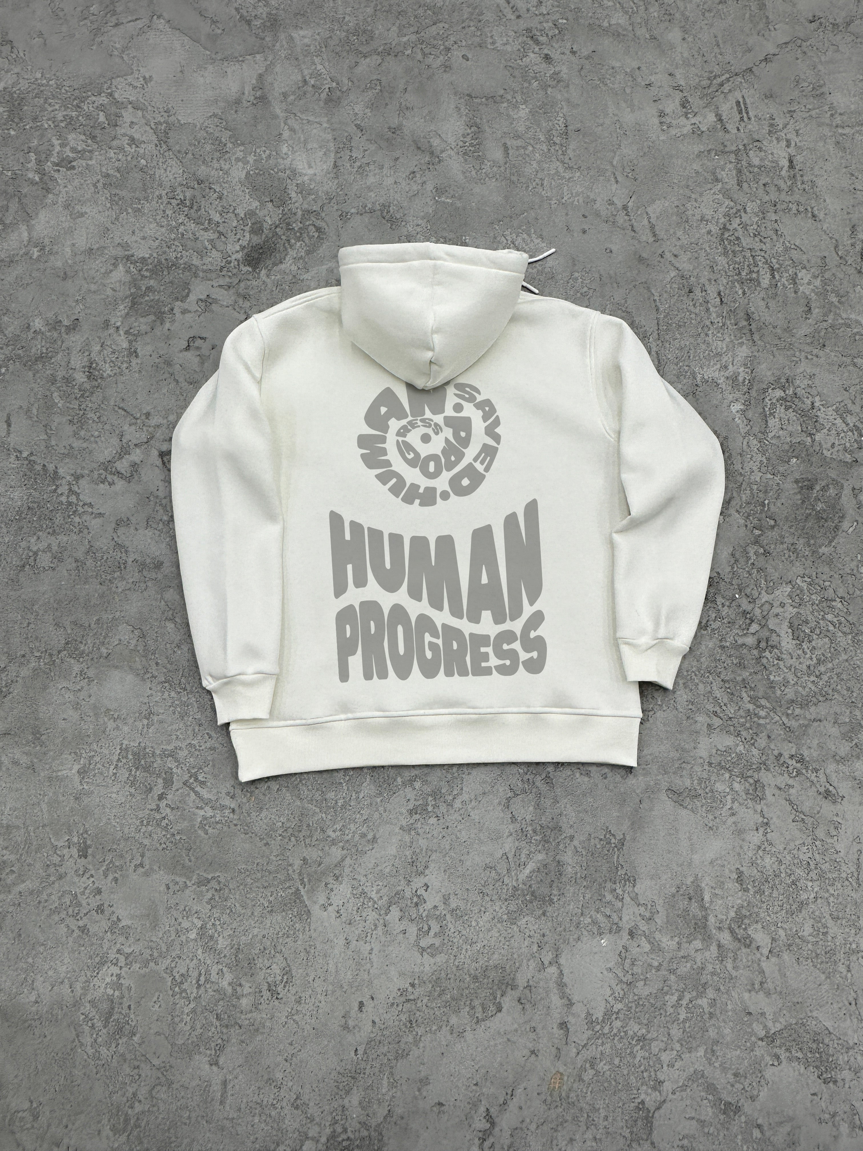 S142 3 İPLİK KAPŞONLU ''HUMAN PROGRESS'' BASKILI SWEAT