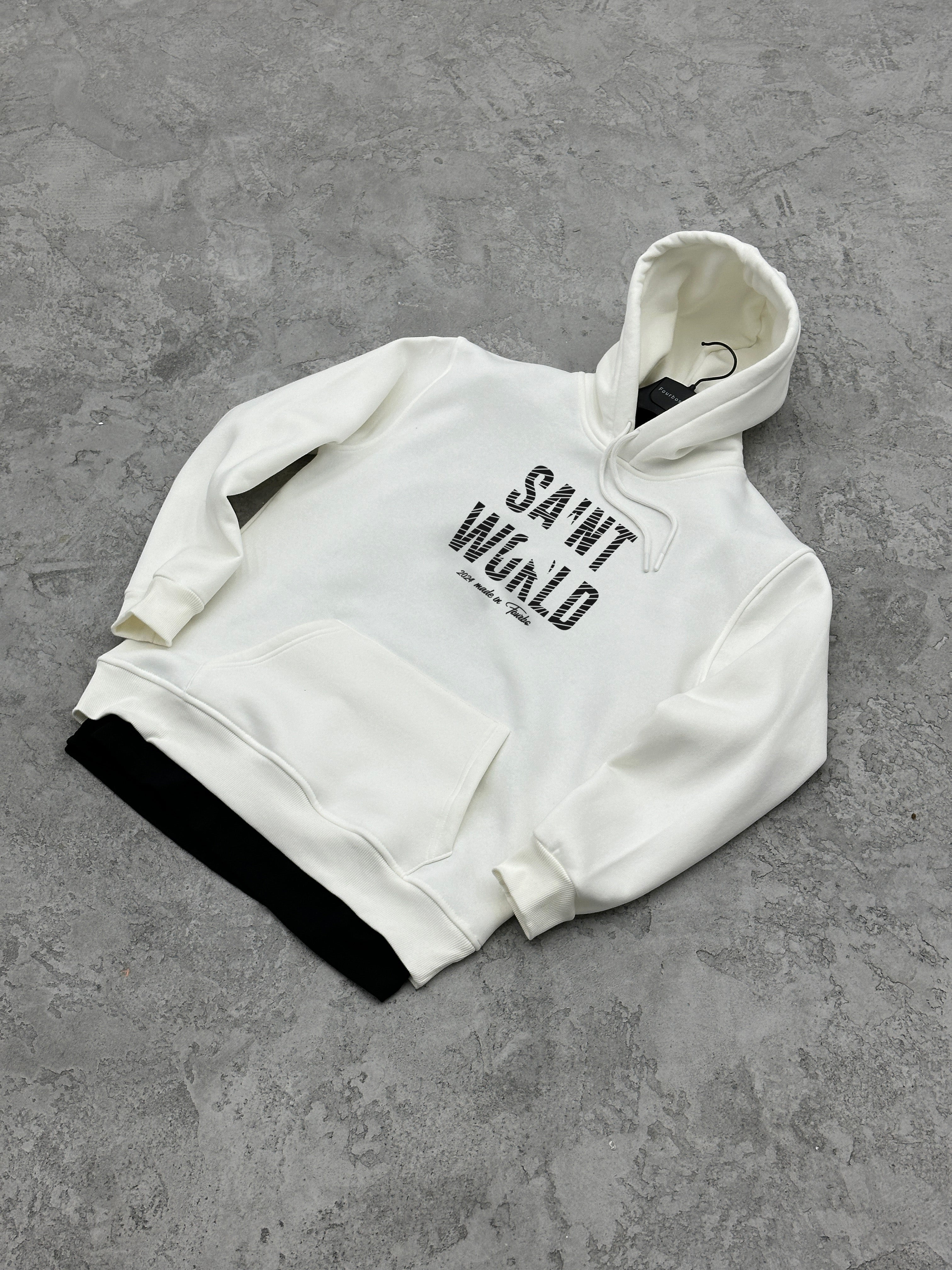 S139 3 İPLİK KAPŞONLU ''SAINT WORLD'' BASKILI SWEAT